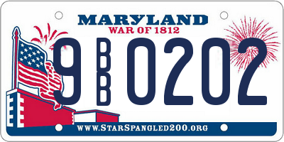 MD license plate 9BB0202