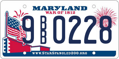 MD license plate 9BB0228