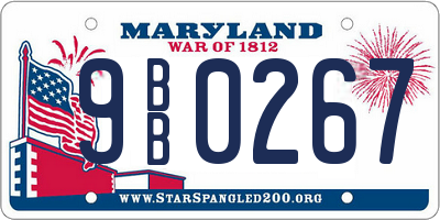 MD license plate 9BB0267