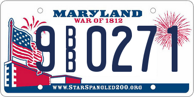 MD license plate 9BB0271