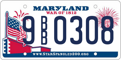 MD license plate 9BB0308