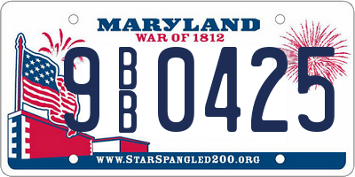 MD license plate 9BB0425