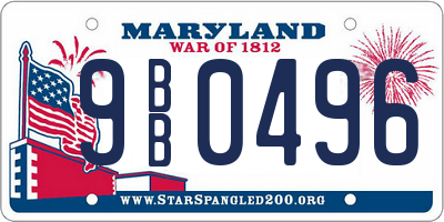 MD license plate 9BB0496
