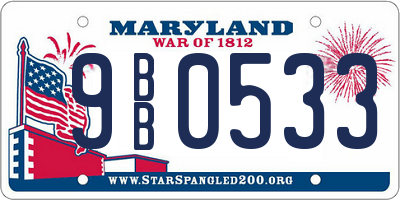 MD license plate 9BB0533