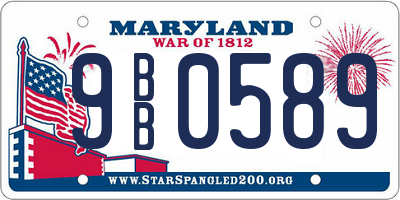 MD license plate 9BB0589