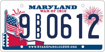 MD license plate 9BB0612
