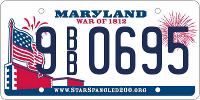 MD license plate 9BB0695