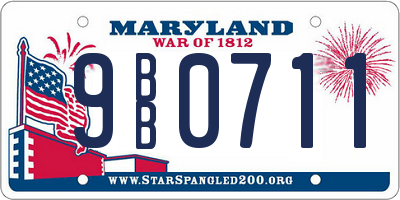 MD license plate 9BB0711