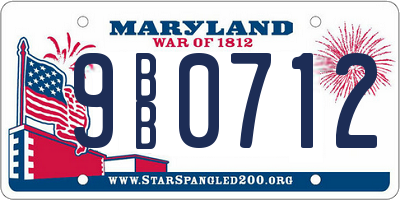 MD license plate 9BB0712