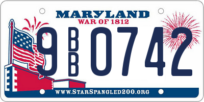 MD license plate 9BB0742