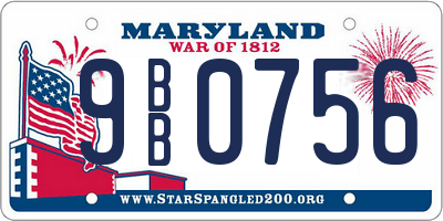 MD license plate 9BB0756