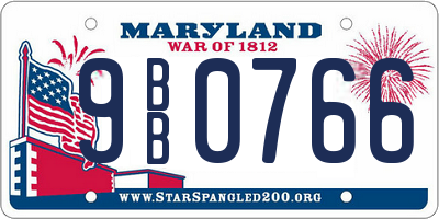 MD license plate 9BB0766