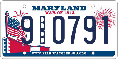 MD license plate 9BB0791