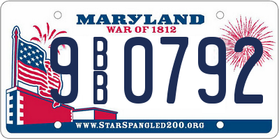 MD license plate 9BB0792
