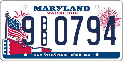 MD license plate 9BB0794