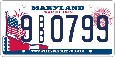 MD license plate 9BB0799