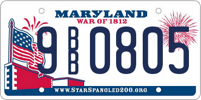 MD license plate 9BB0805