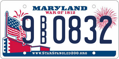 MD license plate 9BB0832