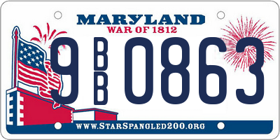 MD license plate 9BB0863