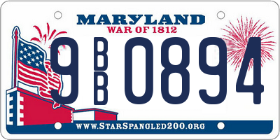 MD license plate 9BB0894