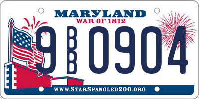 MD license plate 9BB0904