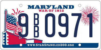 MD license plate 9BB0971