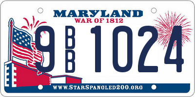 MD license plate 9BB1024