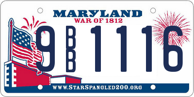 MD license plate 9BB1116