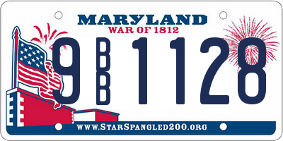 MD license plate 9BB1128