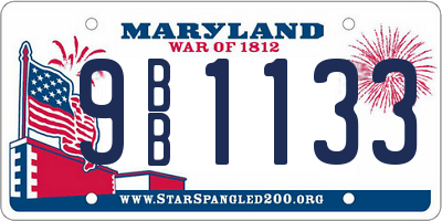 MD license plate 9BB1133