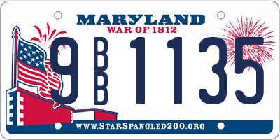 MD license plate 9BB1135