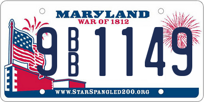 MD license plate 9BB1149