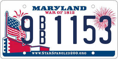 MD license plate 9BB1153