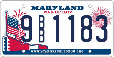 MD license plate 9BB1183