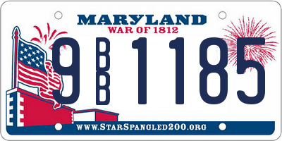 MD license plate 9BB1185