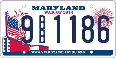 MD license plate 9BB1186