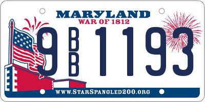 MD license plate 9BB1193