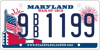 MD license plate 9BB1199