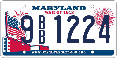 MD license plate 9BB1224