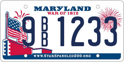 MD license plate 9BB1233