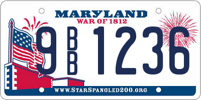 MD license plate 9BB1236