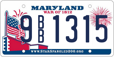 MD license plate 9BB1315