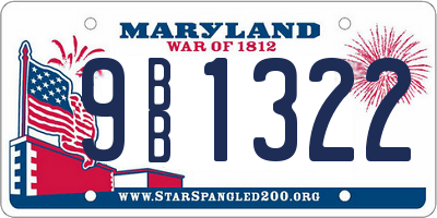 MD license plate 9BB1322