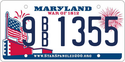 MD license plate 9BB1355