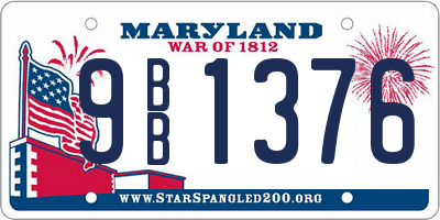 MD license plate 9BB1376