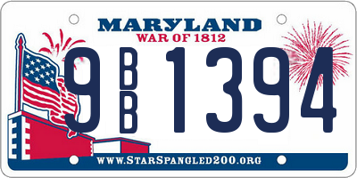 MD license plate 9BB1394