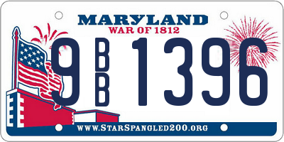 MD license plate 9BB1396