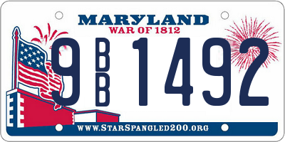 MD license plate 9BB1492