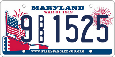 MD license plate 9BB1525