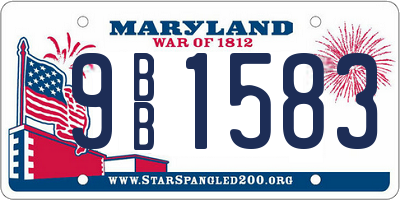 MD license plate 9BB1583